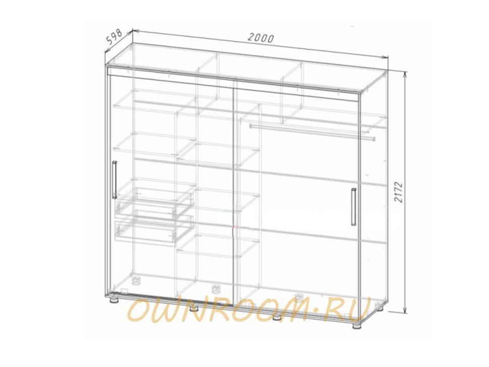 Шкаф купе 2 метра схема